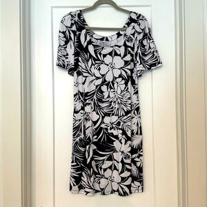 Tommy Bahama Navy Blue and White Sundress Casual Short Sleeve